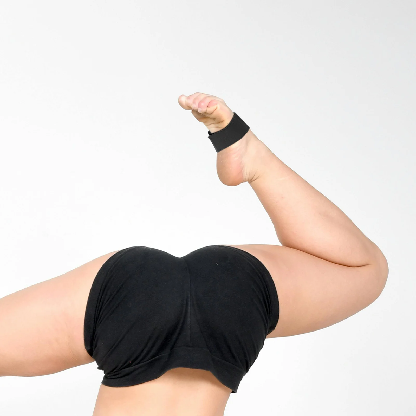 1 Pasang Tali Kaki Senam Ergonomis Nilon yang Dapat Disesuaikan, Tali Pengikat yang Aman untuk Cheerleading, Tumbling, Alat Bantu Pelatihan, Warna Hitam