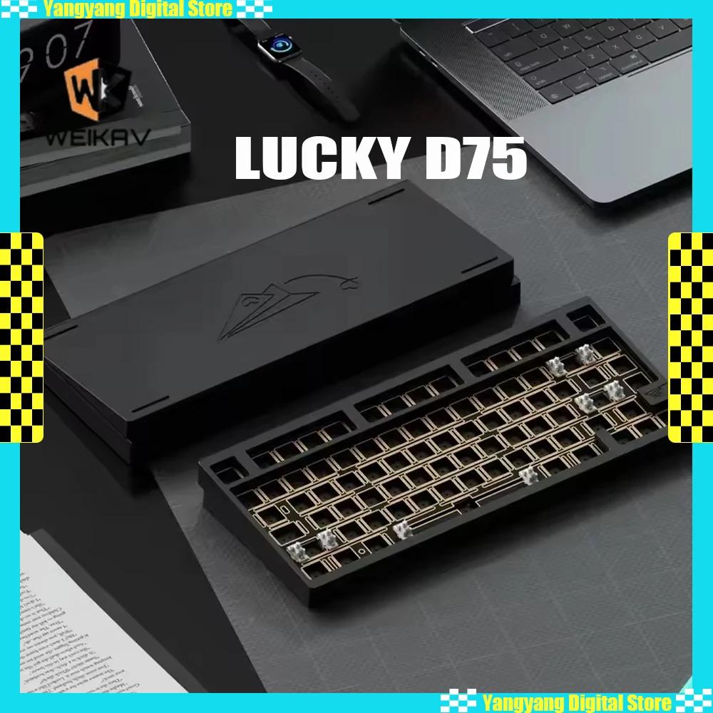 

Weikav Lucky D75 Kit Aluminum Alloy Rgb Tri Mode Hot-Swap Mechanical Keyboards Customized Wireless Keyboard Kit PC Accessories