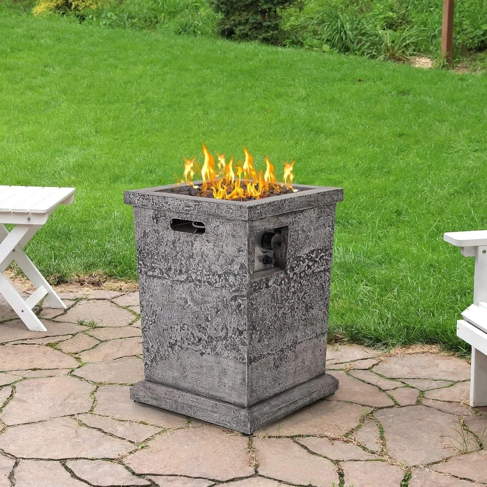 

Sophia & William 18 Outdoor Gas Fire Pit Propane Fire Column 30,000 BTU Electronic Ignition Firepit for Patio Garden Backyard wi