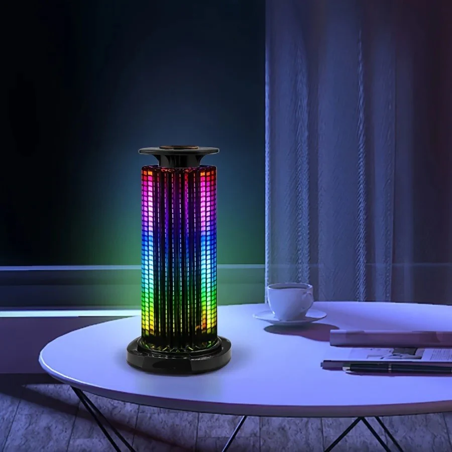 1pc RGB Sound-Activated Music Rhythm Light,4D Panoramic Trendy Atmosphere Light,RGB Colorful Music Sound Control Ambiance Light.