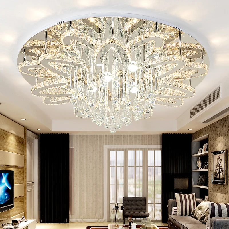 Modern Luxury Dimmable Led Chandelier Living Room Lustre K9 Cristal Led Ceiling Chandelier Lighting Chrome Led Lamp Fixtures image 4