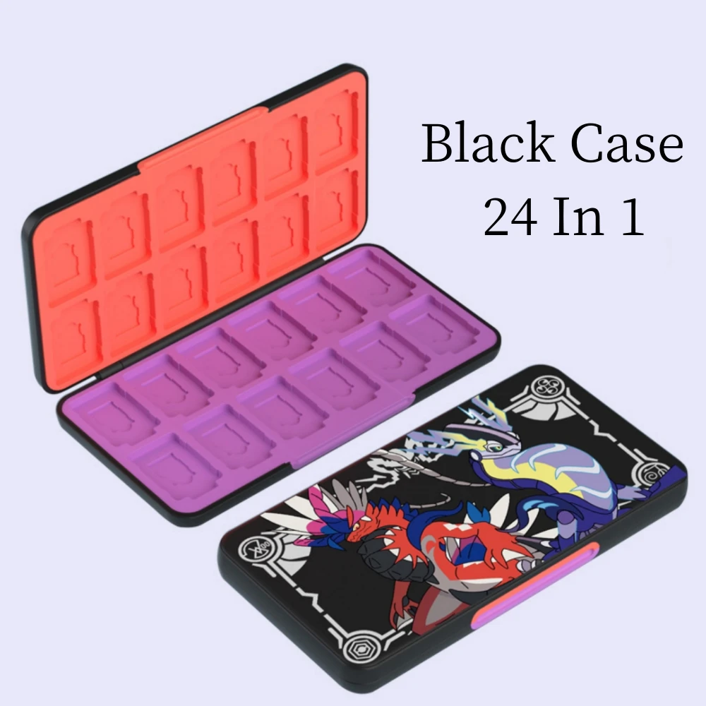 Newest Scarlet and Violet Style Storage Case For Nintendo Switch Game Card 24 in 1 Game Cartridge Box NS Gaming Accessories