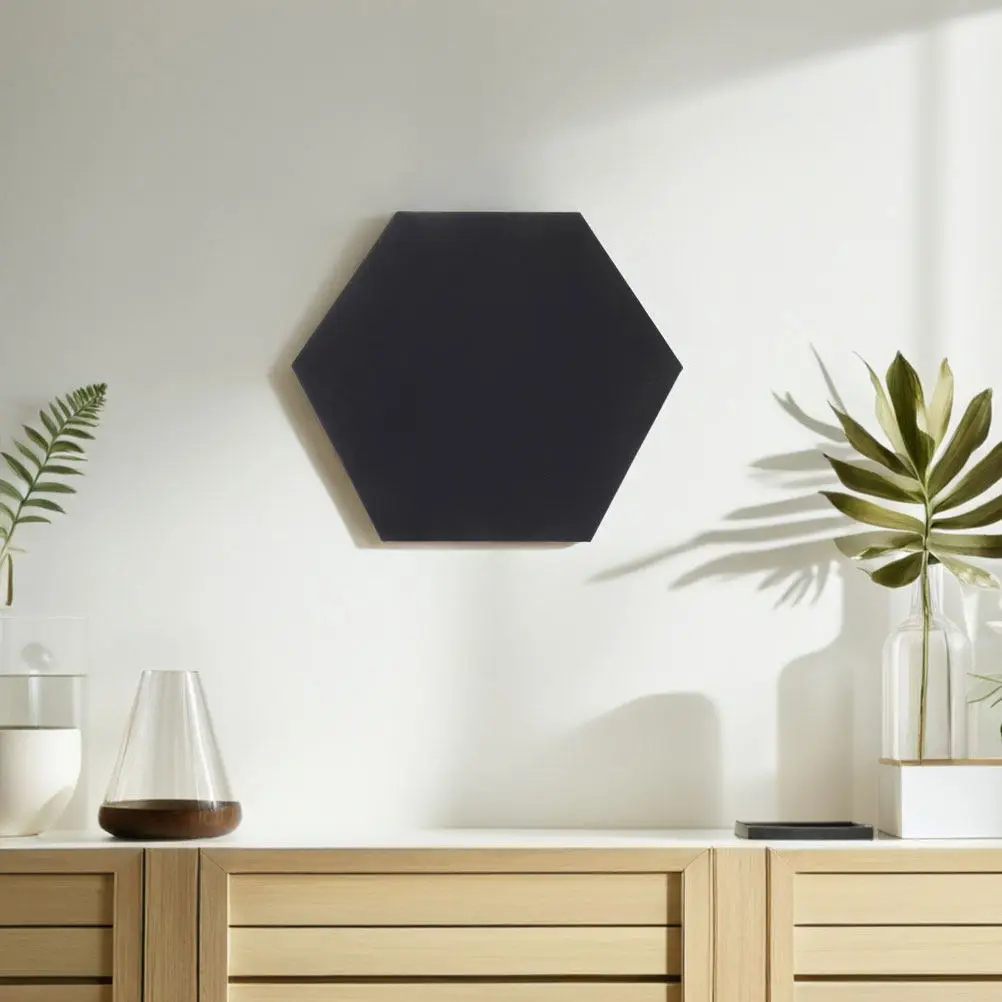 2Pcs Hexagon Painting Boards Black Canvas Panels Linen Surface Sturdy Irregular Structure Ready to Hang Art Supplies Adults