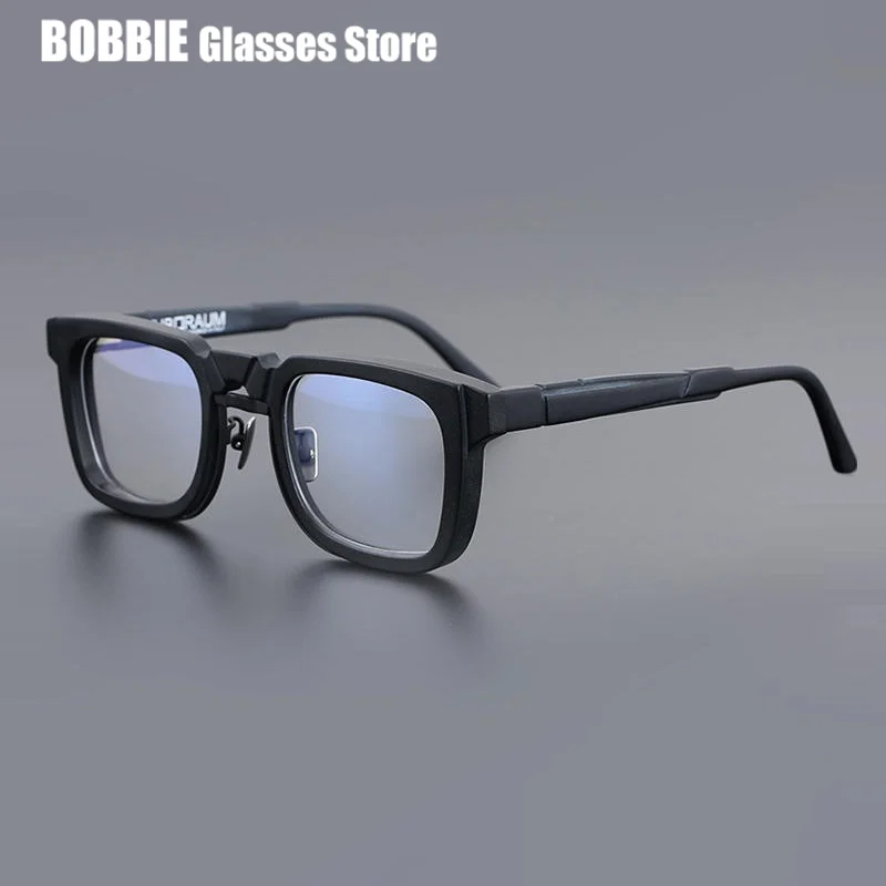 German Niche Eyeglasses Square Large Face Acetate Men Women Trendy Black Glasses Frame Myopia Anti Blue Light 2024 High Quality