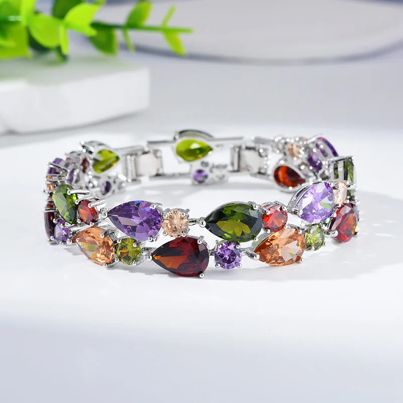 

HIBRIDE 2025 Hot Super Shiny Eyes White Bracelet Women Jewelry Set for Nigeria Festival Tourism Party Gifts Wedding Prom B170