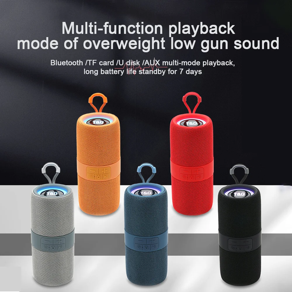 TG671 Outdoor Bluetooth Speaker RGB LED BT5.0 FM Radio Portable 10W Wireless Bass Boombox Waterproof Riding Camping Music Box