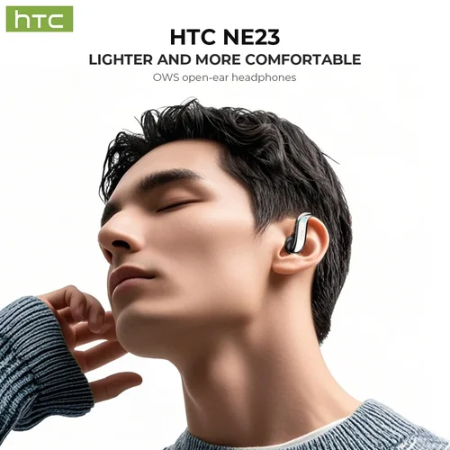 Imagen 2 del producto HTC NE23 auriculares Bluetooth V6.0 OWS auriculares inalámbricos deportivos auriculares con traductor AI de larga duración cómodo gancho para la oreja ultraligero