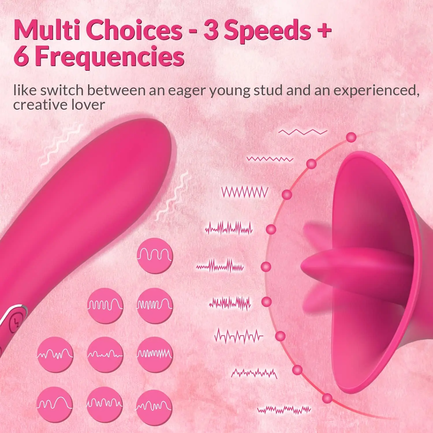 2 in 1 G-spot Vibrator Sex Toy for Women with Tongue Licking Nipples Clit Clitoris Stimulator Powerful Vibration Adults Toy