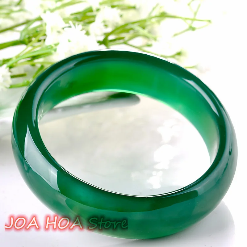 

Women Jadeite Handring Natural Ice Chalcedony Jewelry A Authentic Green Agate Jade Bracelet Hand-carved Bangle Fine Jewellry