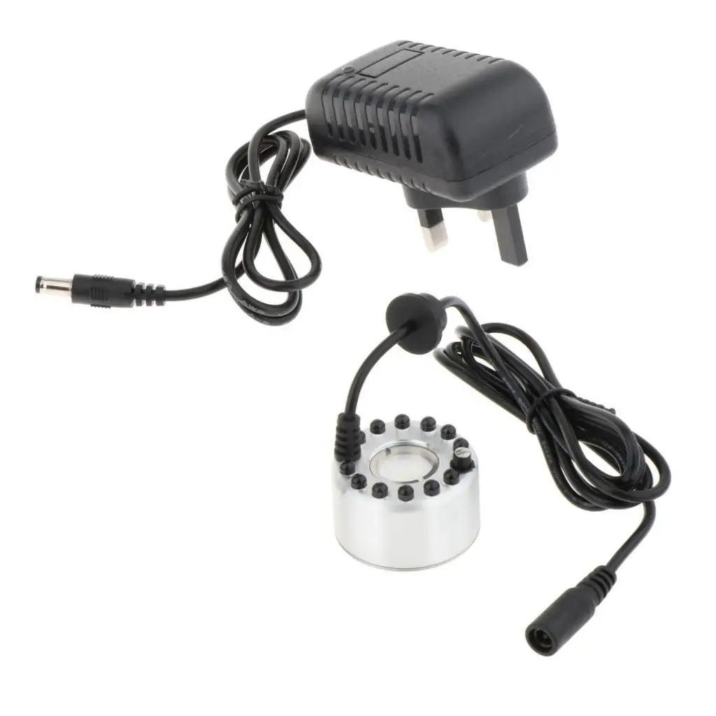Mini Mist Ultrasonic Fog Machine 12 Color LED Pond Fogger Atomizer Aluminum Alloy for Water Fountain Humidifier Indoor Decor