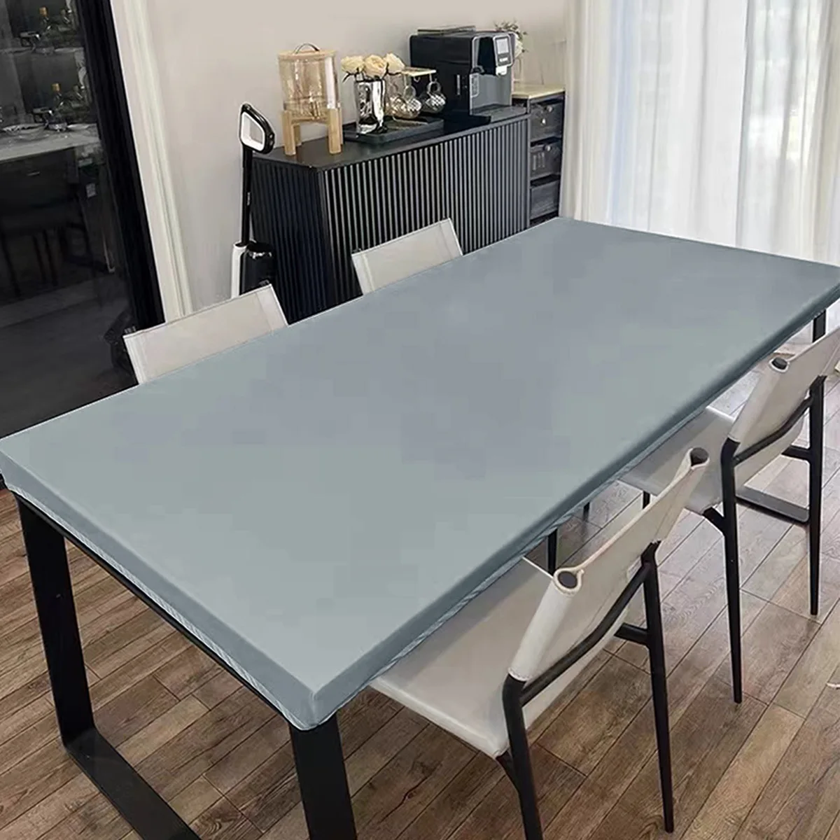 1pc 60x120cm Leather surface Oil-proof Tablecloth Cover for Dining Table Square Surrounded Table Mat Elastic Protection