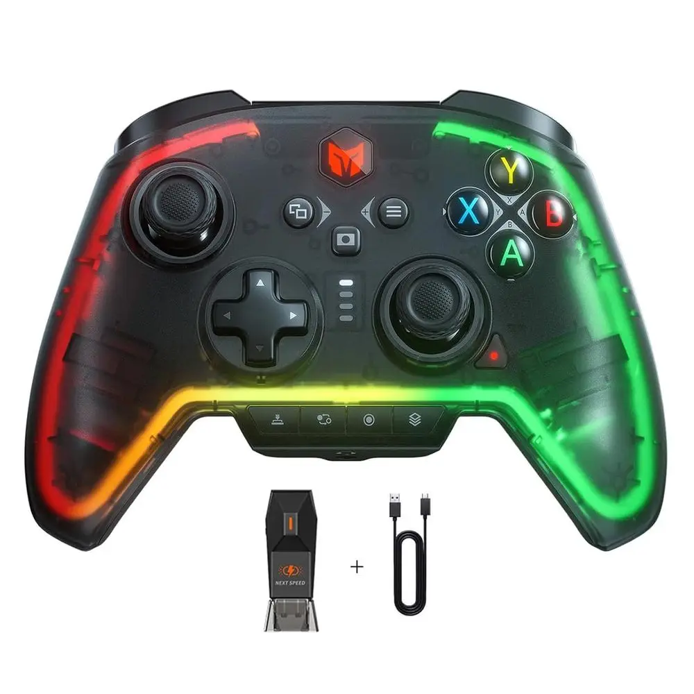 

6-Axis Gyro Sensor Controller with RGB, Motion Aiming, Hall Effect Trigger, 3.5mm Audio Jack, Compatible with Android/iOS/PC/Swi