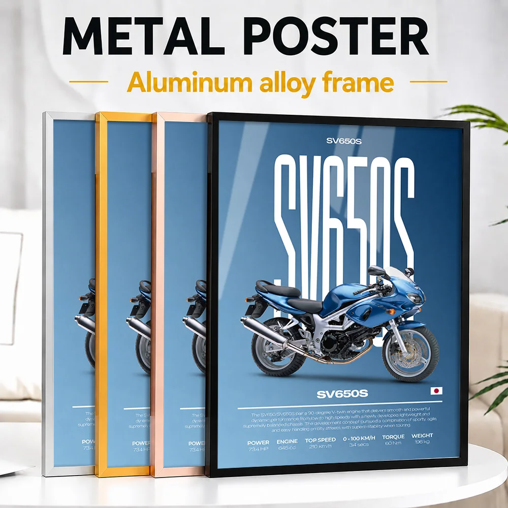 Japan SV650S Motorcycle Framed Aluminum Metal Poster Customized Photo Urban Rider Style Wall Art For Garage Memorable Fan Gift