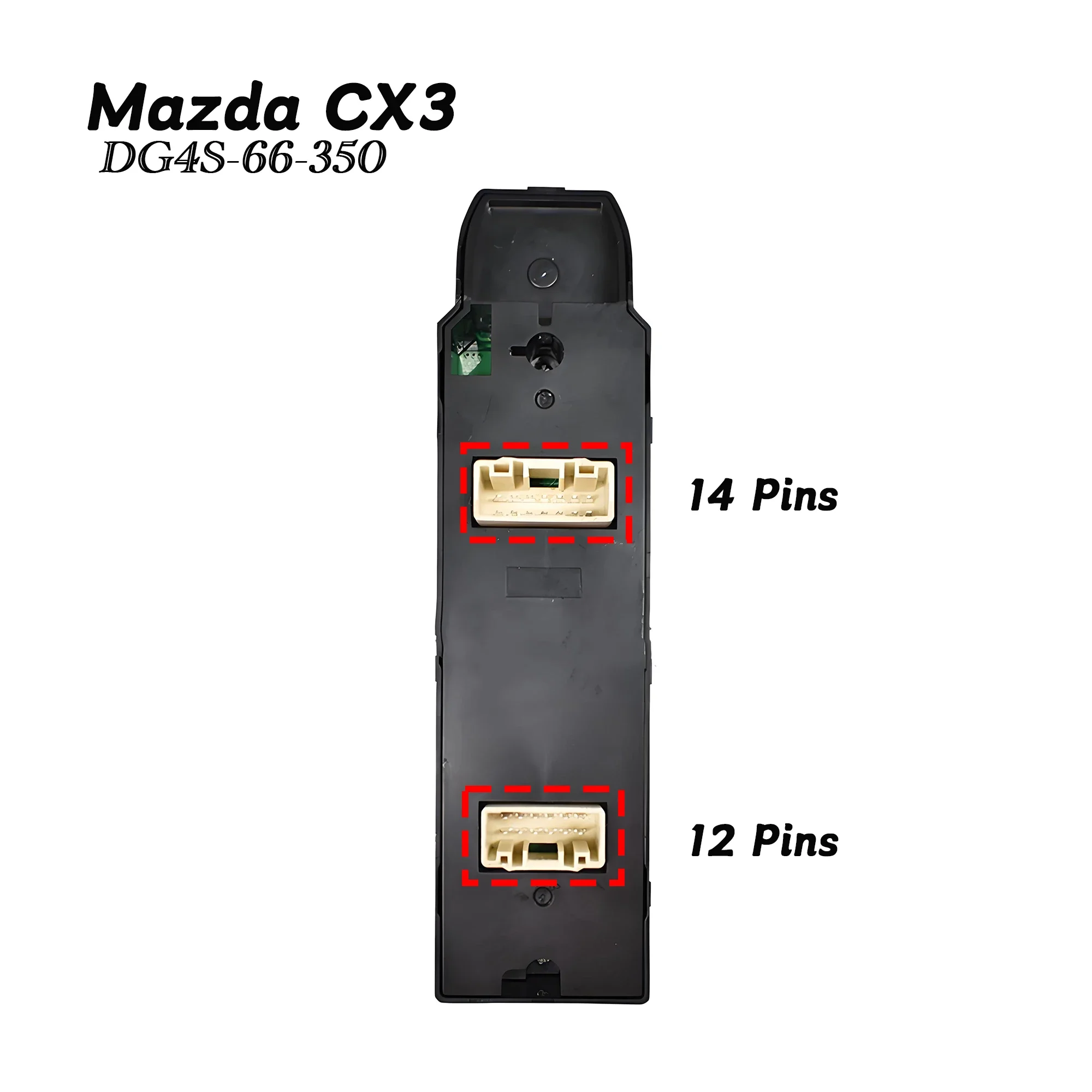 For Mazda 2 / CX-3 2017-2021, Left Driver Side Master Power Window Control Switch w/ 1 Auto Button OEM DG4S-66-350 / DG4S66350