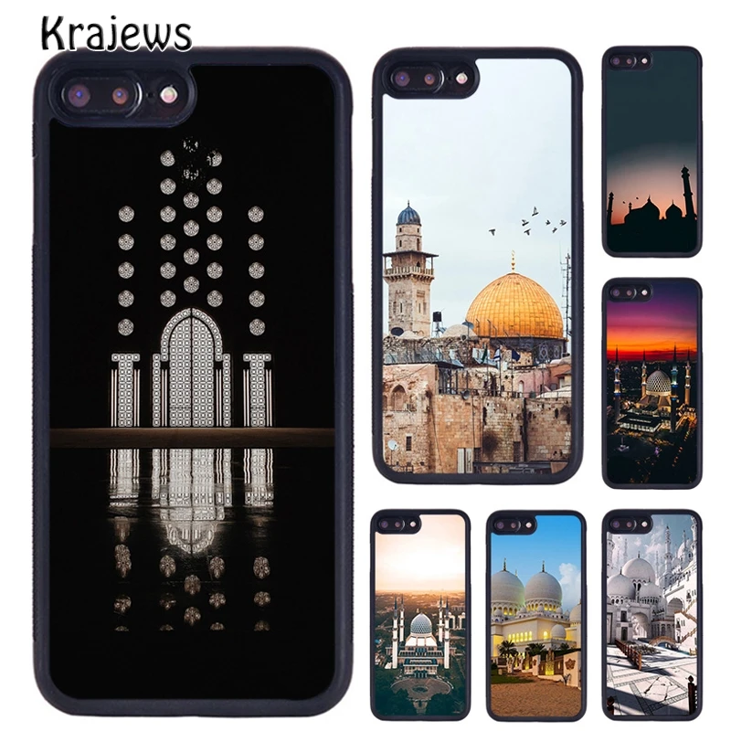 Krajews Muslim Mosque Building Colourful Style Phone Case Cover For iPhone 16 15 14 plus XS XR 11 12 13 pro max coque