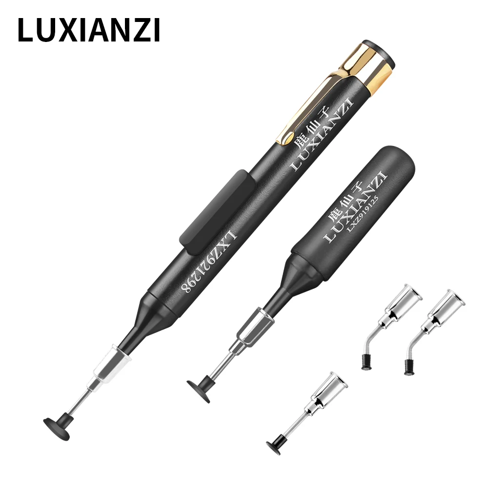 LUXIANZI 2Pc Vacuum Sucking Suction Pen Remover Sucker Pump  For Solder Desoldering Pick Up Hand Tool Antistatic IC SMD Tweezer