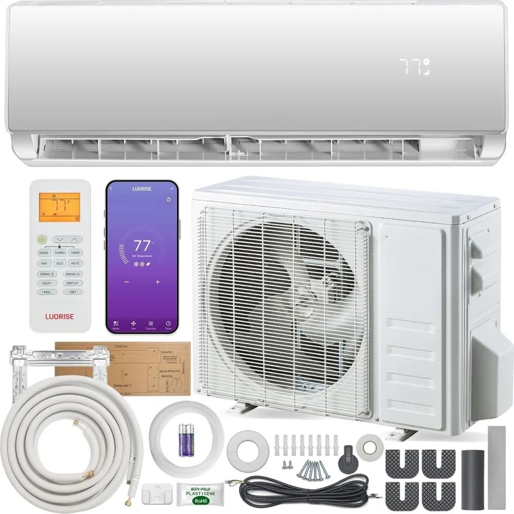 

WiFi Mini Split Air Conditioner 12000 BTU 19 SEER2 Inverter Ductless Heating Cooling System Energy Efficient for 550 Sq Ft