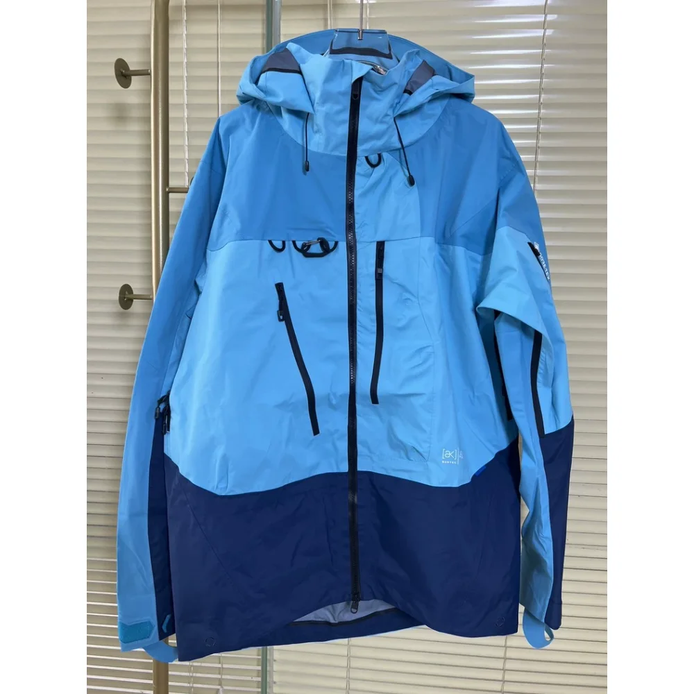 Burton AK457 Unisex Snowboard & Ski Jacket: Waterproof Windproof Blue Colorblock Winter Shell for Men and Women