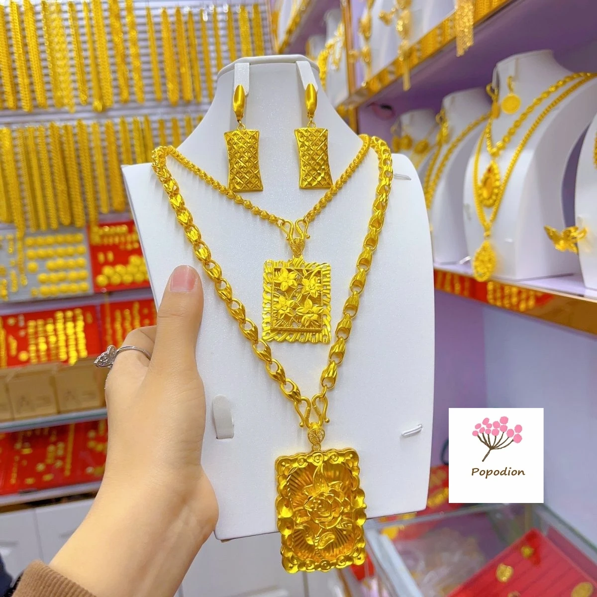 New Dubai 24K Gold Plated Dubai Jewelry Necklace Women's Earrings Wedding Jewelry YY10337