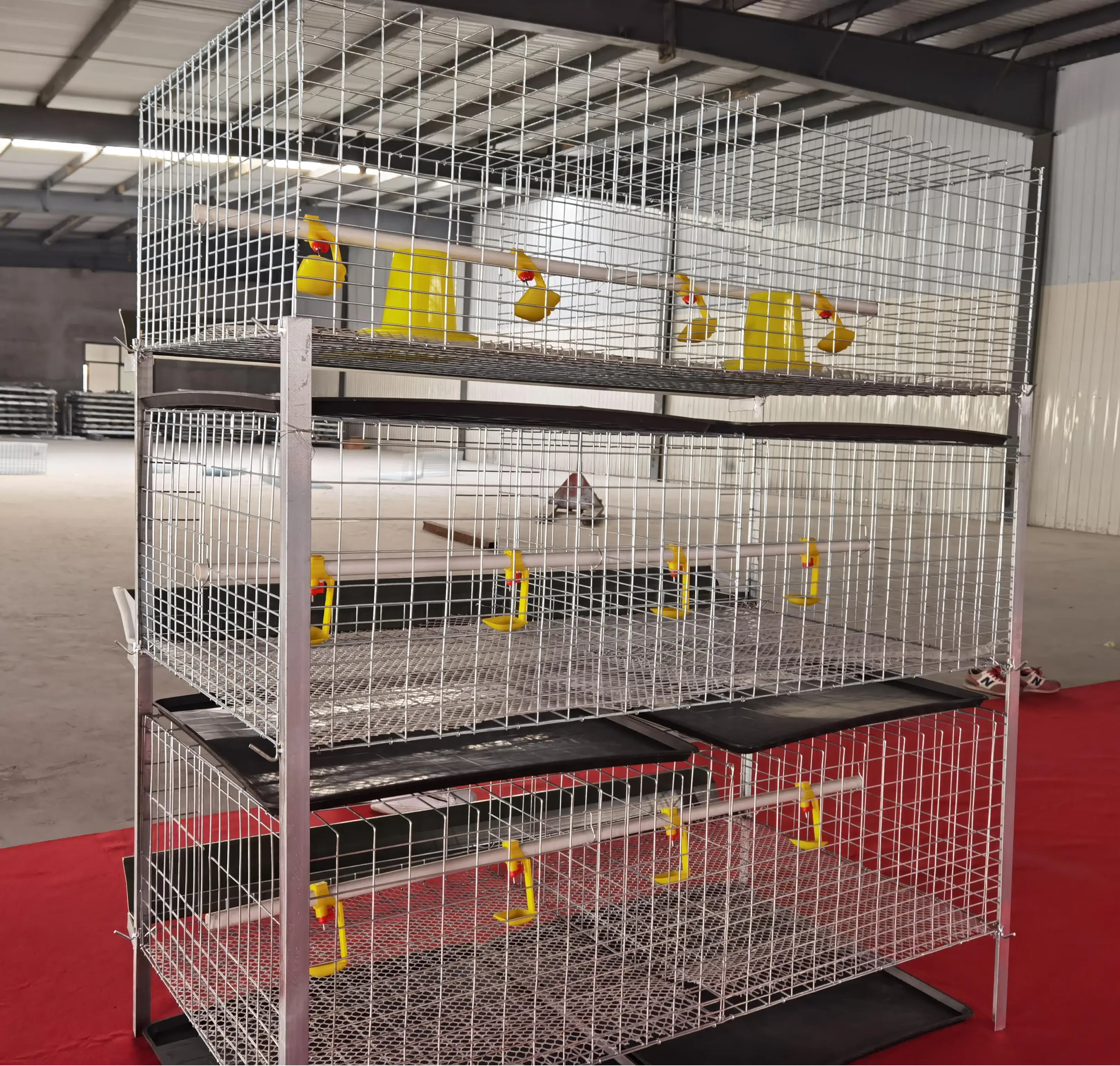 H Type Broiler Cage 4 Tiers Large Capacity 80 Pieces Length 1.4 Metres Width 70 Cm Strong and Durable for Sadio