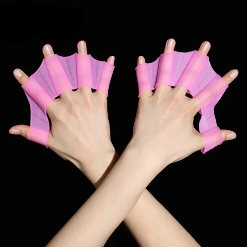 Palmes de natation en silicone pour hommes femmes et enfants, palmes palmées, gants palmées, équipement de sport de piscine, entraînement professionnel, doigt et main