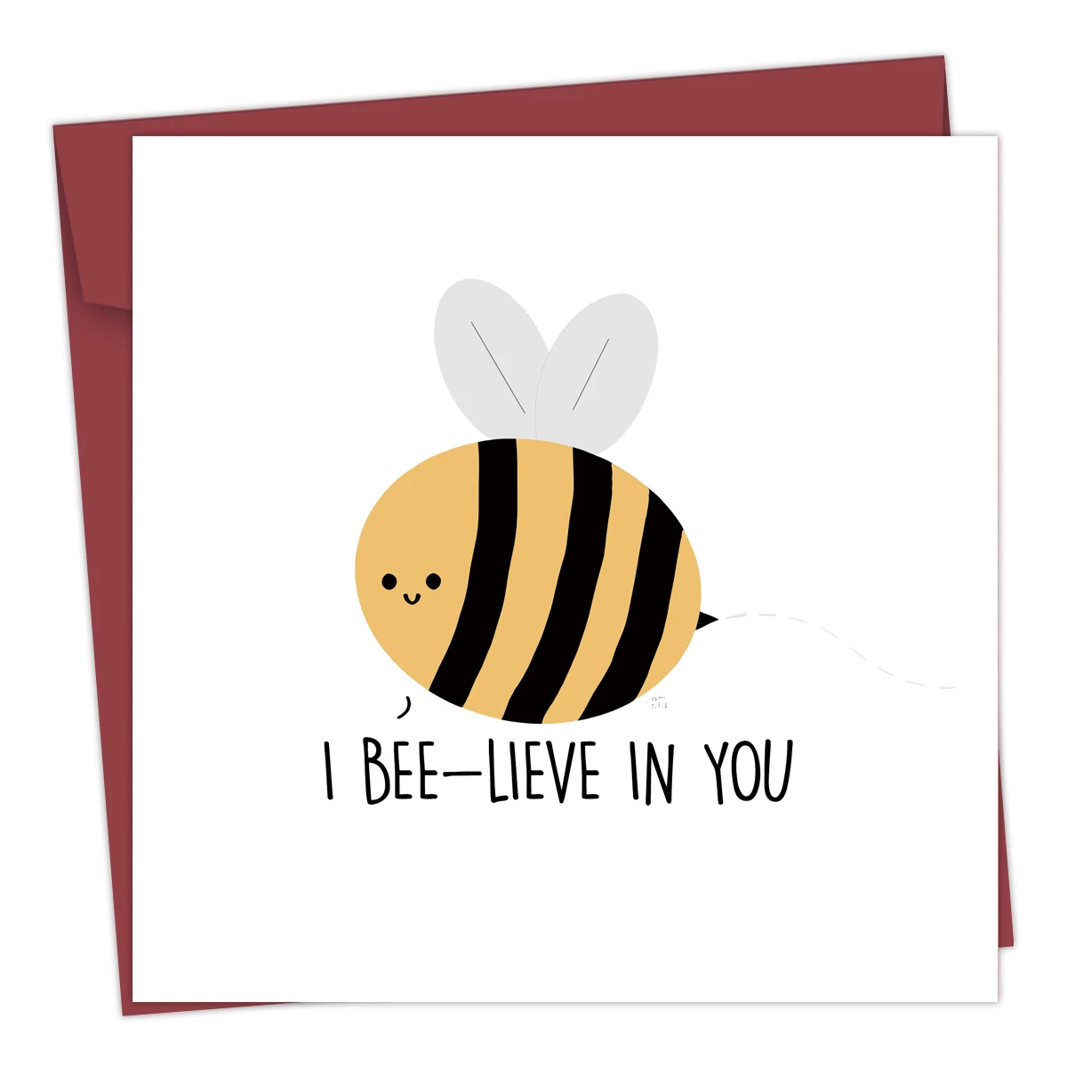 1PC Bee-Lieve In You,Believe In You Card with Envelope Motivational Encouragement Card for Exam New Job Good Luck Greeting Card