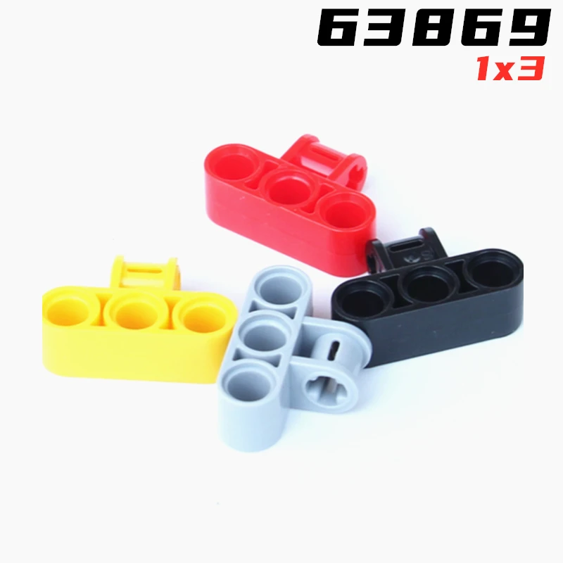 Rainbow Pig MOC Particles 63869 42191 High-Tech Axle and Pin Connector Perpendicular Triple Building Blocks Parts Kids DIY Toys