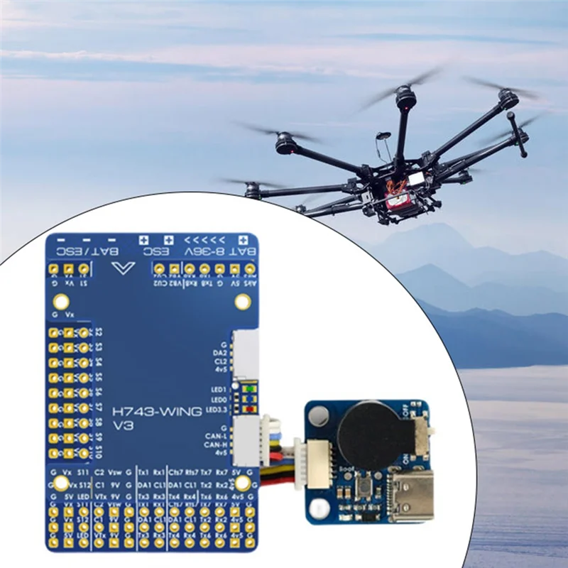 

H743-WING V3 Flight Controller 3-8S Built-In OSD Baro Dual Camera Input For RC Multirotor Airplane Fixed-Wing Drones