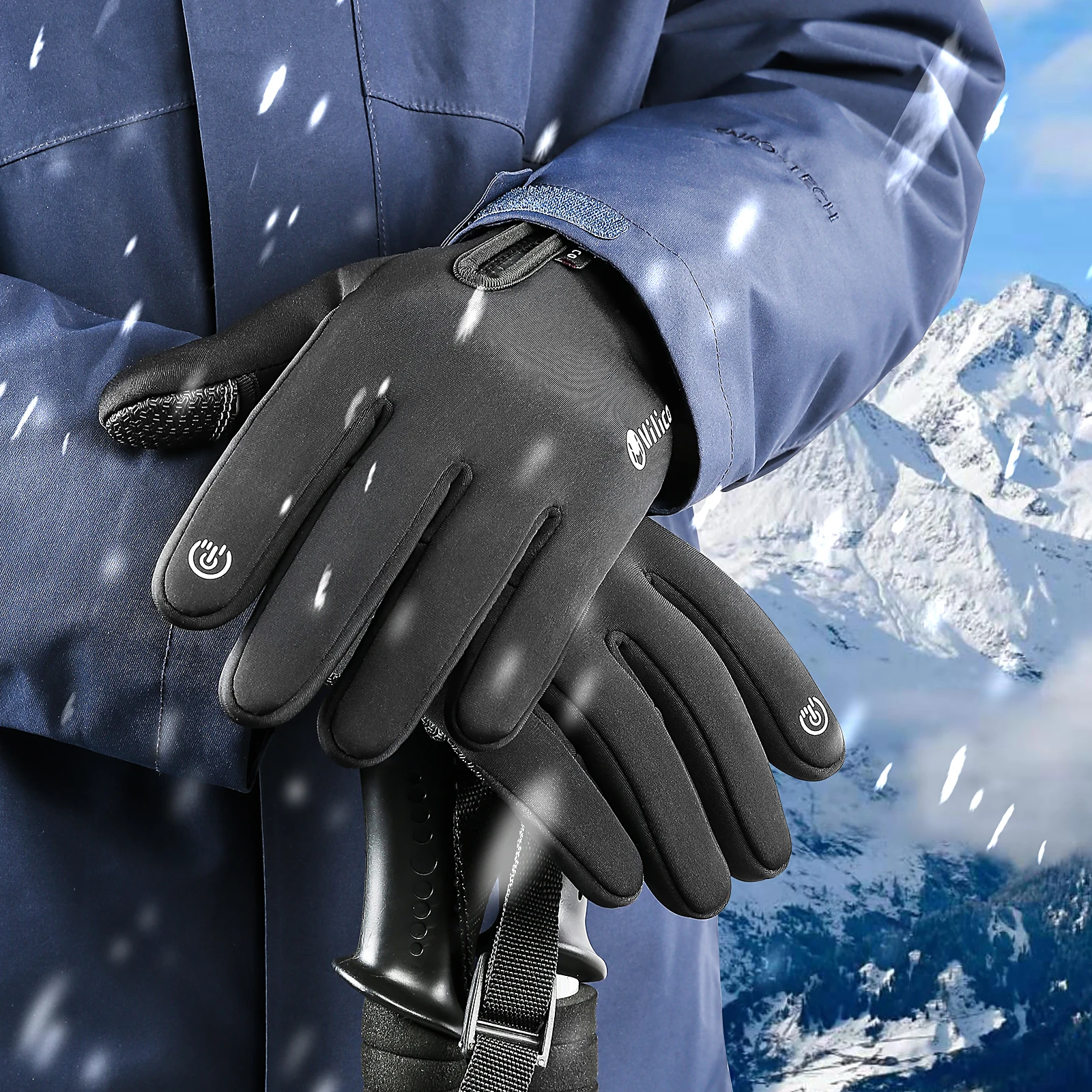 Winter fingerless fishing gloves for men and women, windproof touch screen protector warm riding gloves for cold weather, suitab