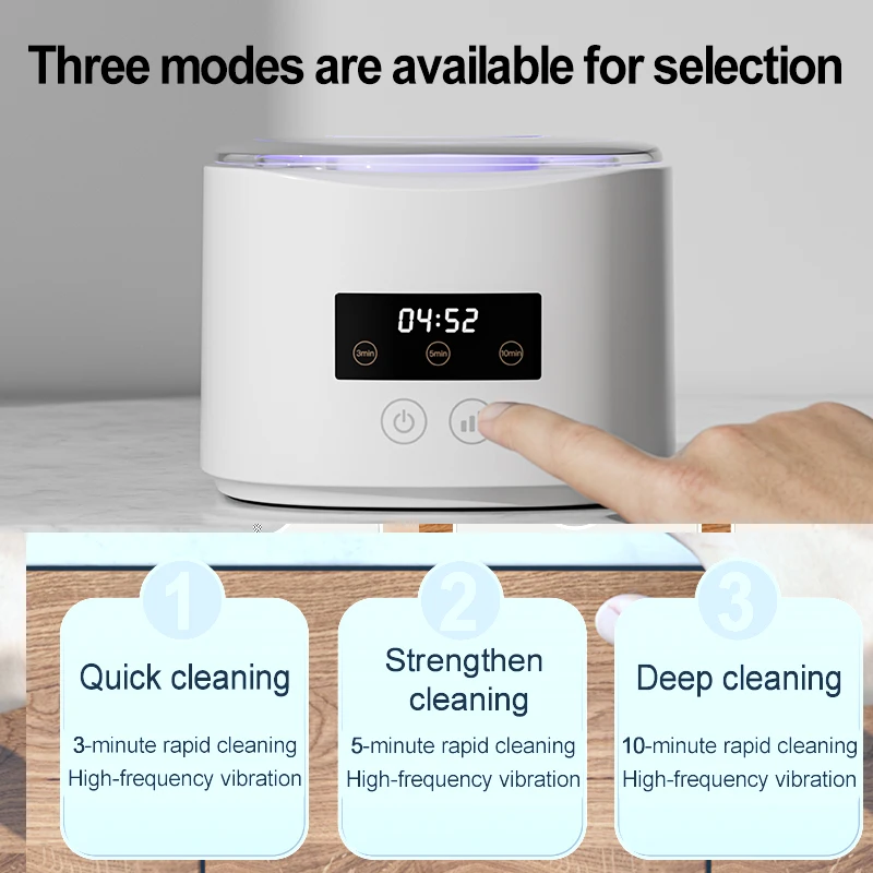 Portable High-Frequency Vibration denture Cleaning Machine, USB Powered, for Jewelry, Eyeglasses, Watches, Home Use