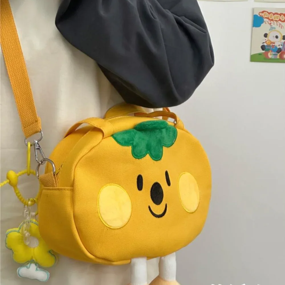 Japanese Cute Cartoon Happy Tomato Messenger Bag Canvas Student Tote Bag Shoulder Bags Woman Bag·Crossbody Bag Purse