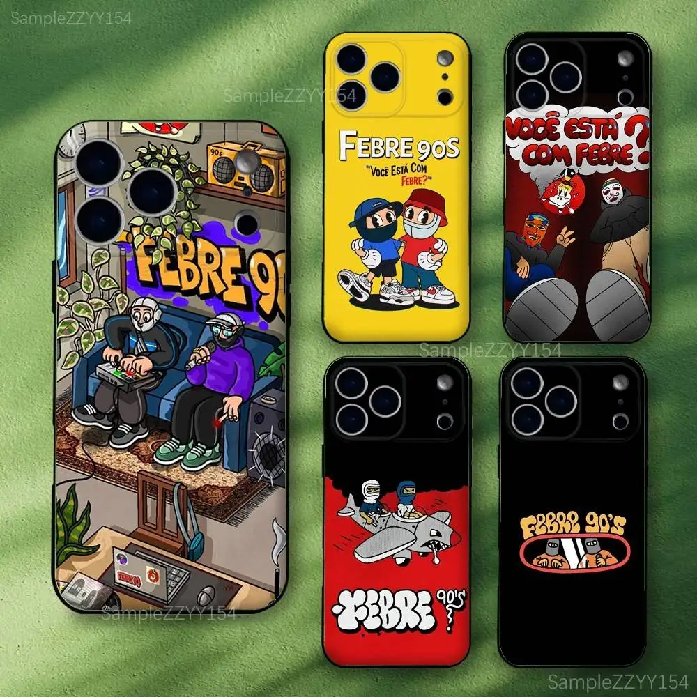 

Rapper Febre90s Phone Case For iPhone 17,16,15,14,13,12,Pro,Max,Plus,E,SE4,Air,Mini Black Soft Funda