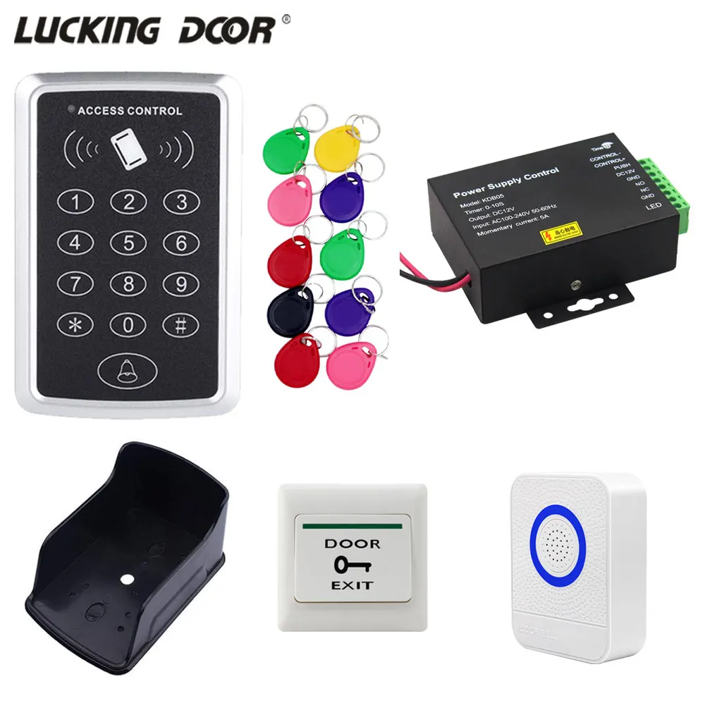 

Complete RFID Access Control System Kits Door Controller Keypad 125K DC12V Electric Magnetic Locks Strike Bolt Lock Entry Opener