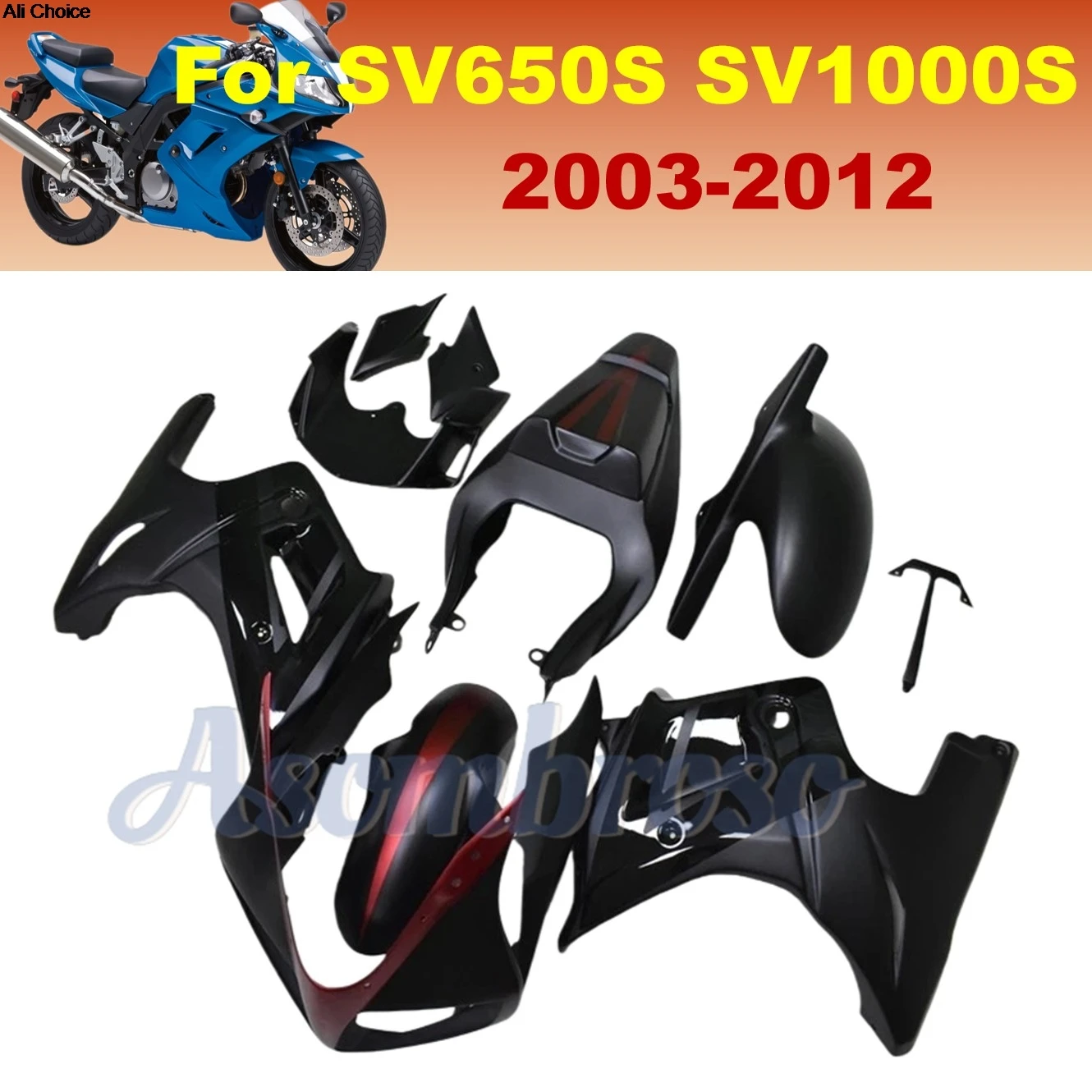 Injection Bodykits For SV650S SV1000 2003 2004 2005 2006 2007 2008 2009 2010 2011 2012 SV 650 Motorcycle ABS Fairing Kit