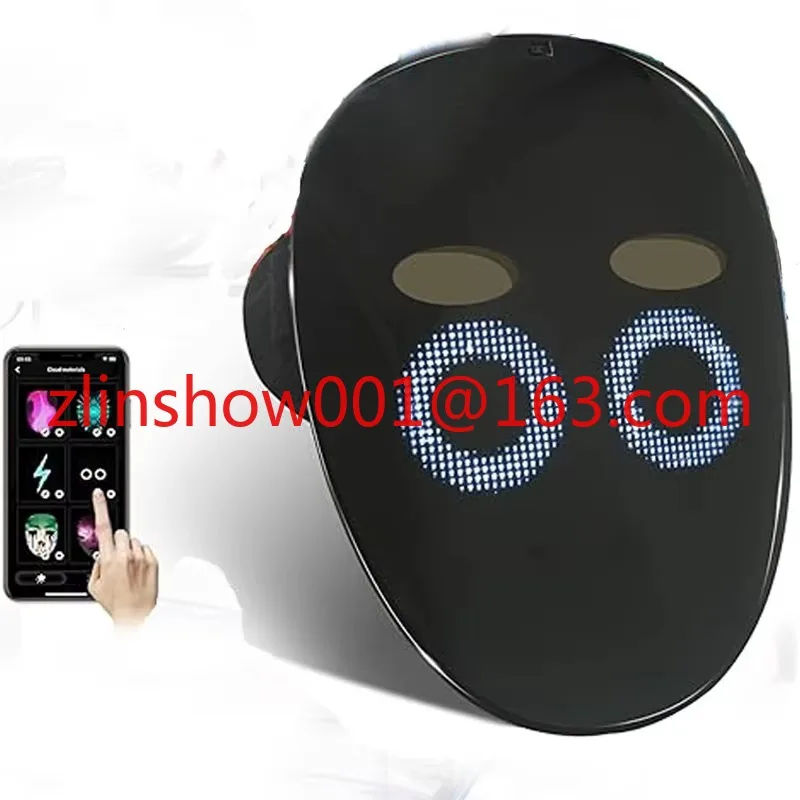 APP LED Video Mask,bluetooth connect,Programmable for Halloween,Party,Festival