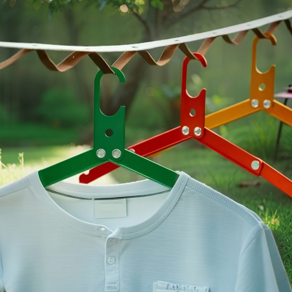 3Pcs Outdoor Camping Folding Aluminum Alloy Clothes Hanger Portable Household Coat Drying Rack Metal Hangers for Travel