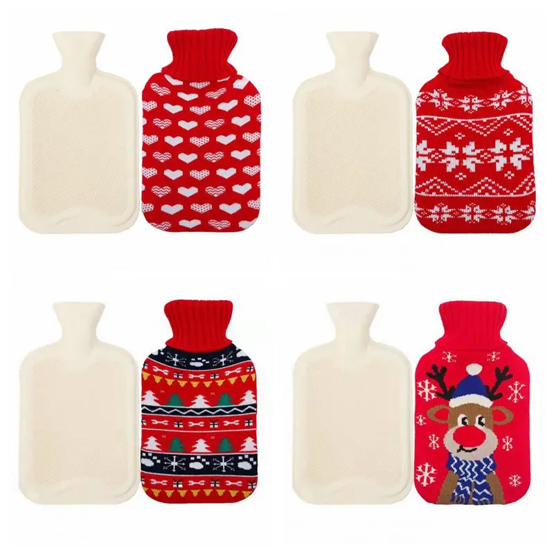 

2000ml Hot- Water Bag Water- Filled Warm Handbag Christmas Series Warmer 1pcs Rubber