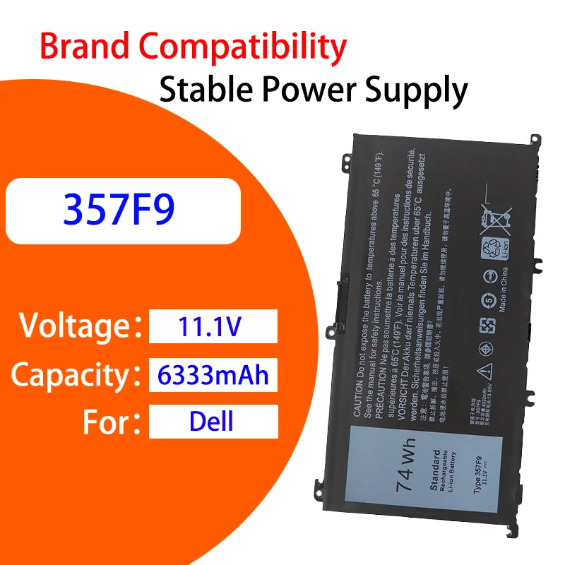 357F9 11.1V 6333mAh Safe Battery for Dell Inspiron 7000 7559 Smart Protection Stable Output Durable Long Cycle Laptop Battery