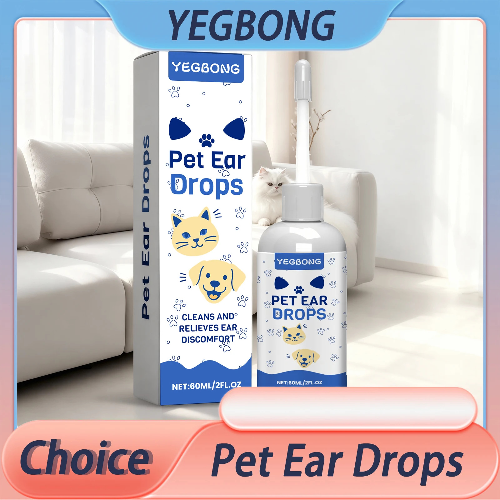 

Pet Ear Drops Gently Remove Earwax Pleasant Odor Refreshing Relieve Itching Discomfort Natural Plant Component Ear Cleaning Drop