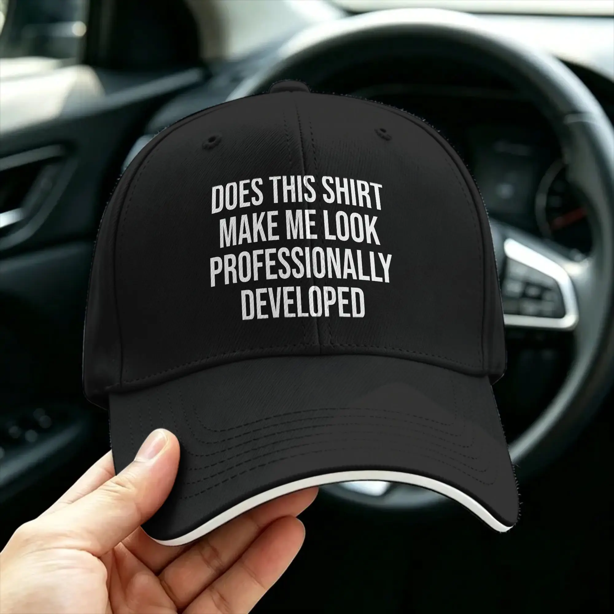 Does This Make Me Look Professionally Developed Casual Baseball Cap  Running Hippie Trucker Hat Spring Retro Snapback Cap
