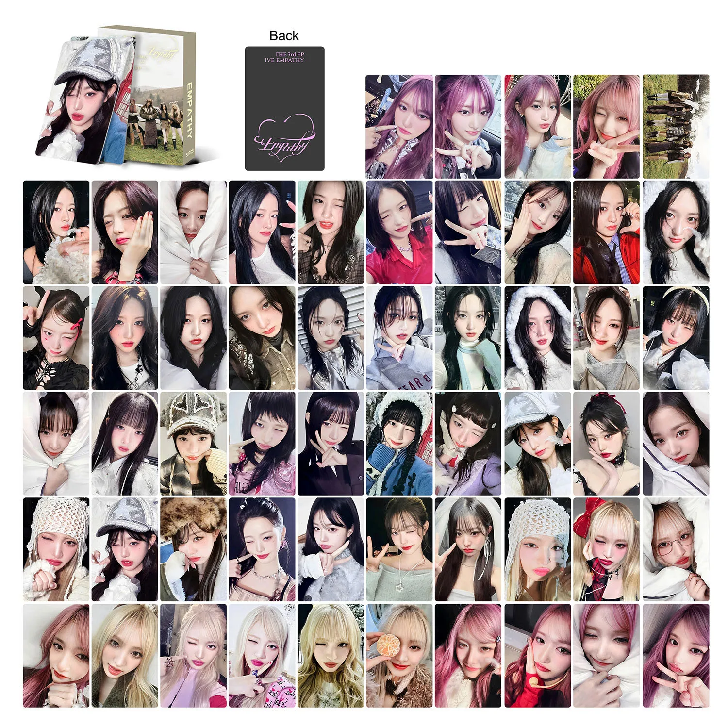 55 Pçs/set Kpop Wonyoung Gaeul Rei EMPATHY Álbum Lomo Cartões Yujin Leeseo Liz Moda Selfie Photocards Fãs Colecionáveis Presentes