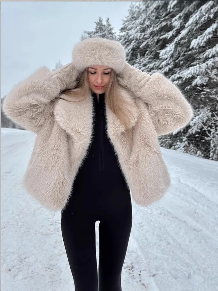 أوروبا أمريكا الشتاء الدفء معطف الفرو الاصطناعي طوق لينة لطيف أنيقة موضة رائعة حفلة ركاب الترفيه سترة