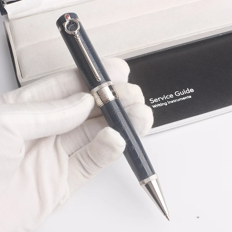 New Sir Arthur Conan Doyle MB Fountain Rollerball Ballpoint Pen Luxury Dark Blue Writing Pens with Manifying Gass Rund