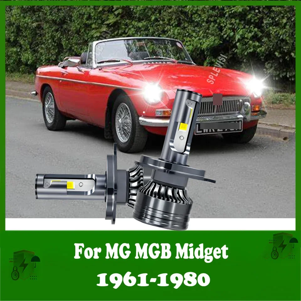 Car LED Headlight Hi/Low Beam Bulbs Accessories H4 9003 For MG MGB Midget 1961 1962 1963 1964 1965 1966 1967 1968 1969 1970-1980