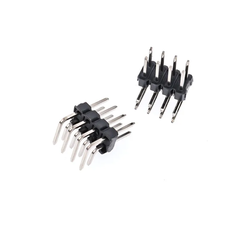 50PCS 2-40P 2.54mm 90° Curved Double row Male PCB Board Pin Header Connector Strip Pinheader 2p 3p 4p 5p 6p 7p 8p 10p 12p 40Pin