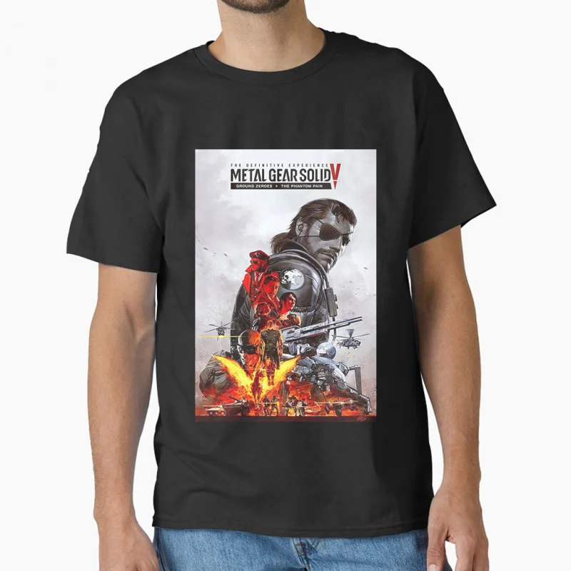 

80s Vintage video game Metal Gear Solid big boss snake cyborg ninja MGS Kojima gift T shirt for men Large size Tops S-6XL