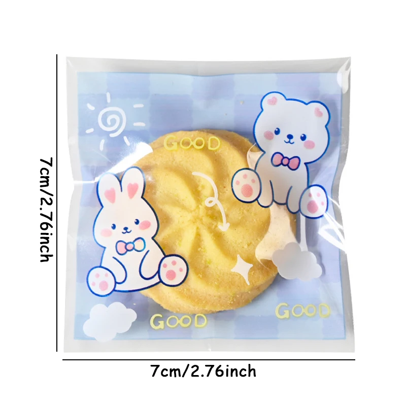 100Pcs Plastic Cartoon Self-Adhesive Packaging Snack Candy Bags For Wedding Party Gift Kids Favors Biscuit Gifts PackagingBags
