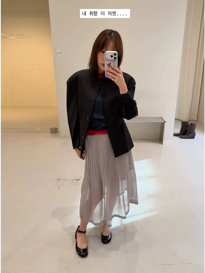 

Элегантная короткая юбка с плиссировкой, приятная к телу, дышащая, легкая, стройнящая, из шифона, для женщин, с завышенной талией