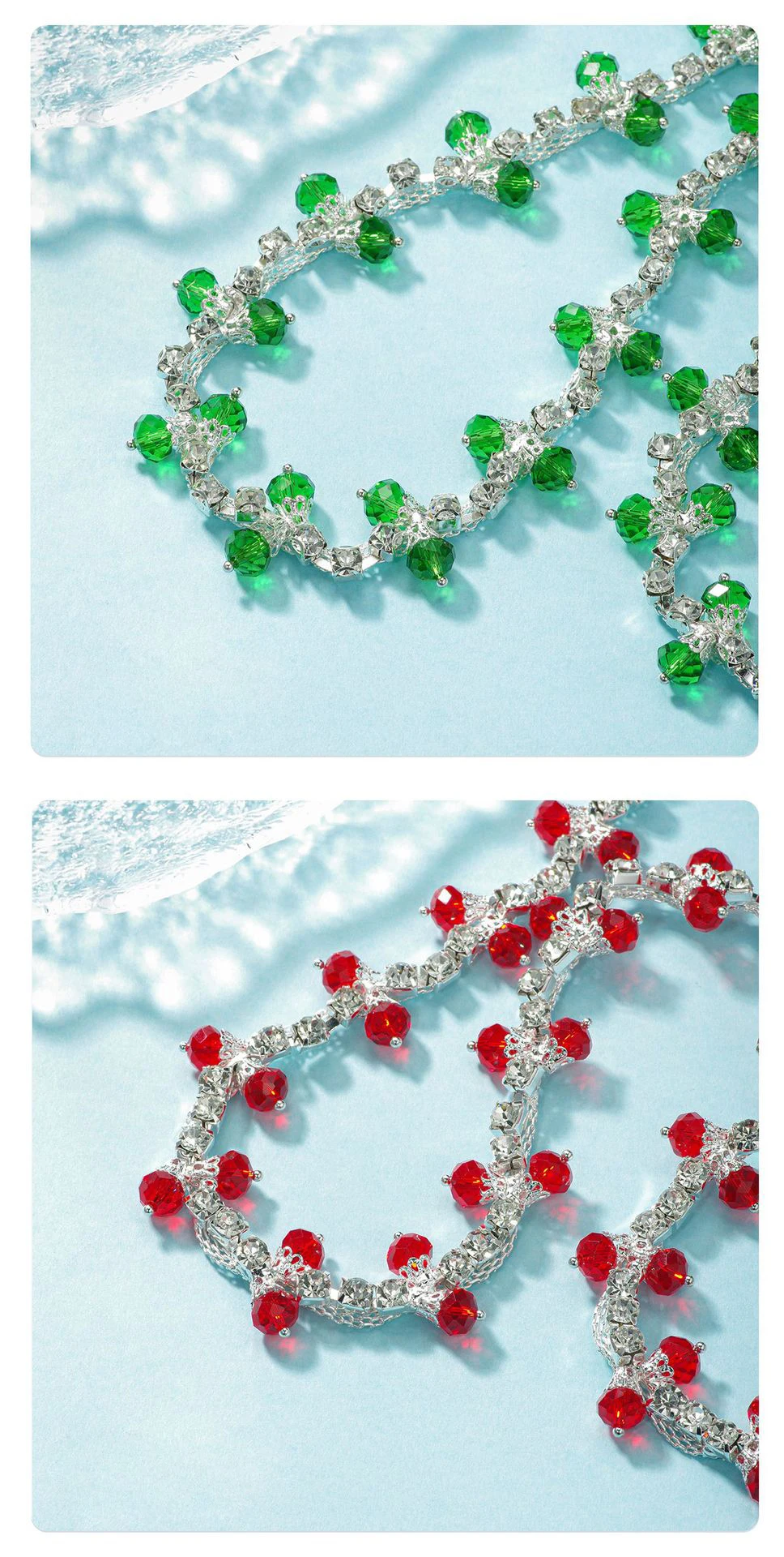 10 Yards Strasskette Kleidungszubehör Kristalldiamant Schuh- und Taschendekoration DIY-Bastelzubehör Strassband Nähzubehör – Detail 5