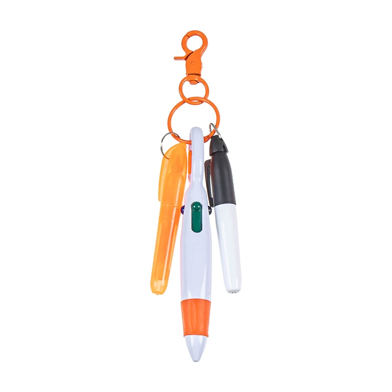Mini Creative Portable Mountaineering Buckle Highlighter Pressing Ballpoint Set Student Writing Tools Learning Office Supplies